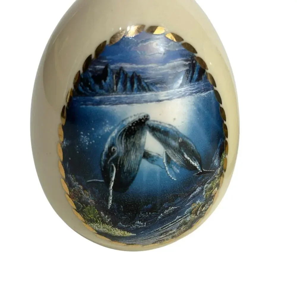 Set of 3 Robert Lyn Nelson Porcelain Eggs Splendors of the Sea Series
